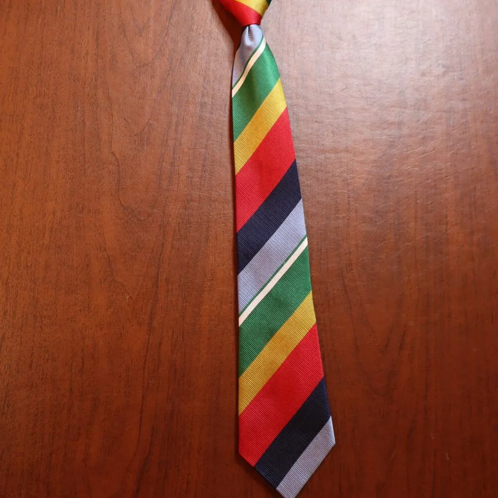 Kitestrings Boys Pull-On Zipper Tie – Multicolor Stripe – Size L